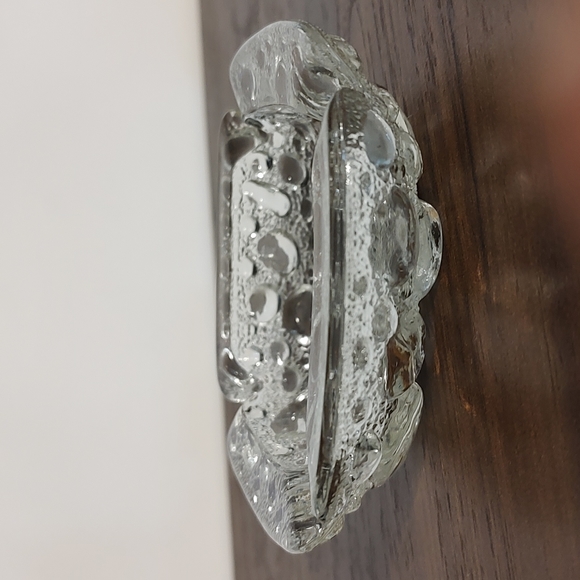 Ash Tray Blenko Clear Bubble Art Glass Candle Holders Set 2 - Picture 2 of 9